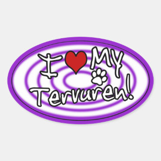 Sticker Ovale Hypno Purple I Love my Tervuren
