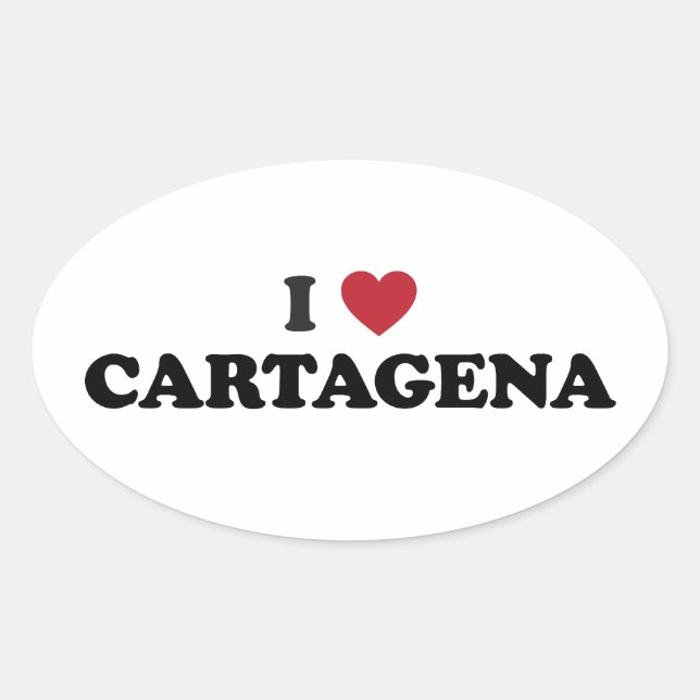 Sticker Ovale I heart Cartagena Colombia (Devant)