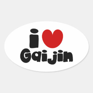 Sticker Ovale i heart Gaijin