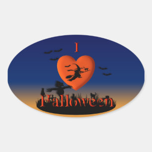 Sticker Ovale I Heart Halloween - New Twist