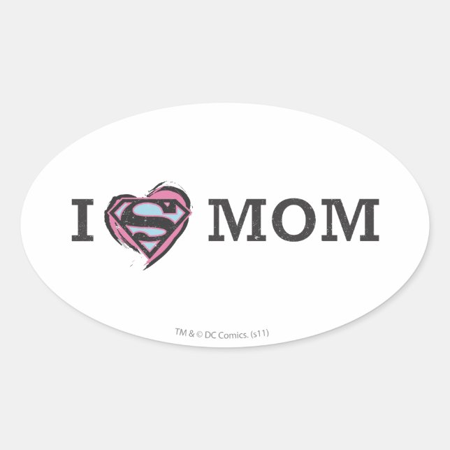 Sticker Ovale I Heart Maman (Devant)