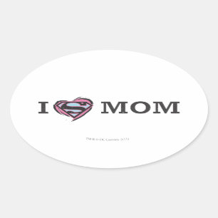 Sticker Ovale I Heart Maman