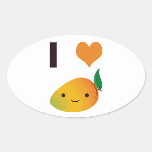 Sticker Ovale I Heart Mango