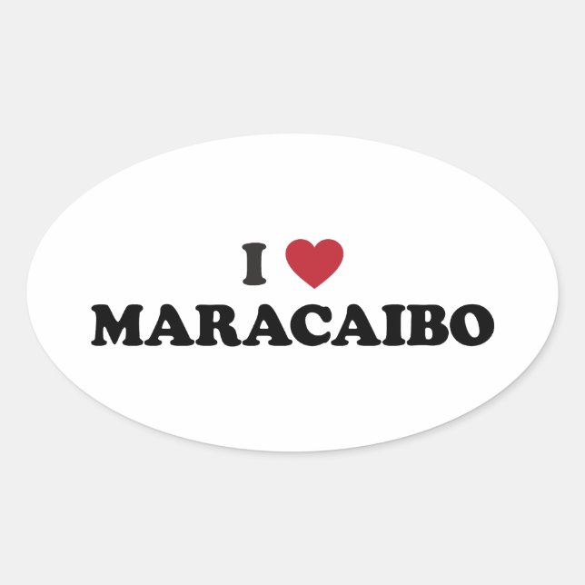 Sticker Ovale I Heart Maracaibo Venezuela (Devant)