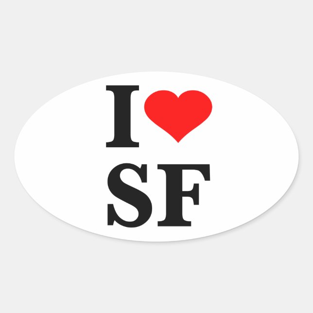 Sticker Ovale I Heart San Francisco (Devant)