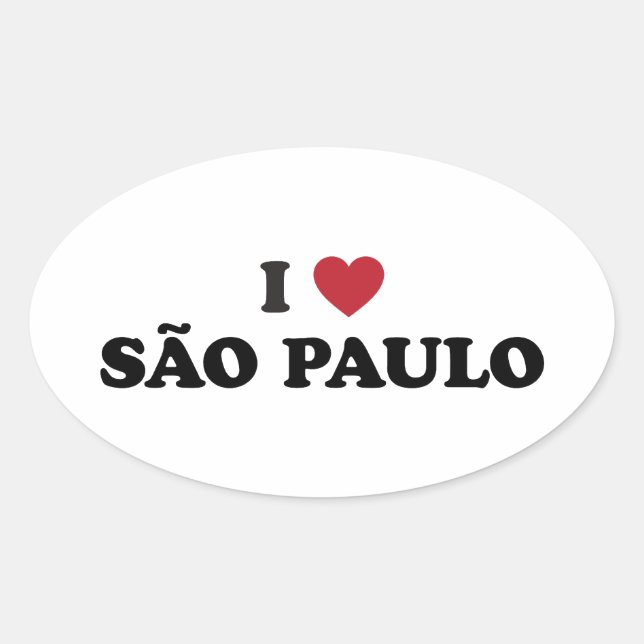Sticker Ovale I Heart Sao Paulo Brésil (Devant)