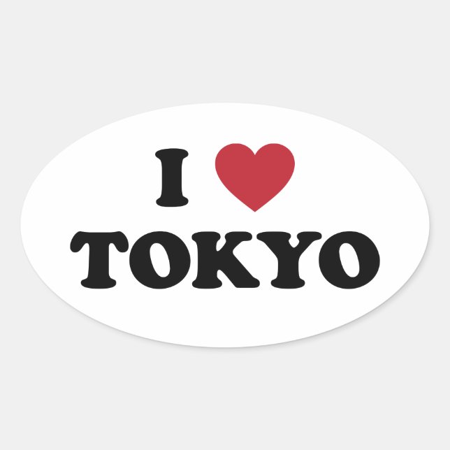 Sticker Ovale I Heart Tokyo Japon (Devant)