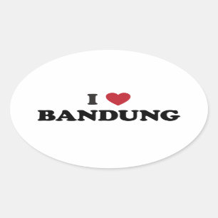 Sticker Ovale I Love Bandung Indonésie