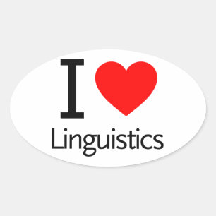 Sticker Ovale I Love Linguistique