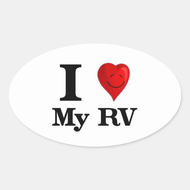 Sticker Ovale I Love My RV (Devant)
