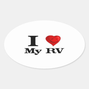 Sticker Ovale I Love My RV
