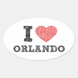 Sticker Ovale I-Love-Orlando
