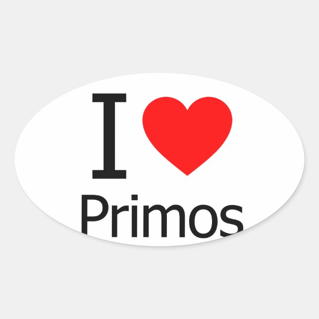 Sticker Ovale I Love Primos (Devant)