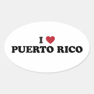 Sticker Ovale I Love Puetro Rico
