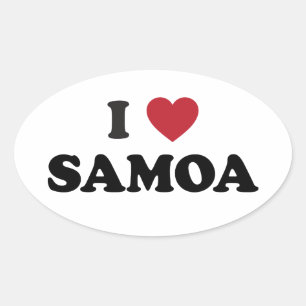 Sticker Ovale I Love Samoa