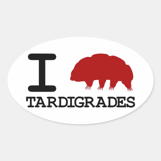 Sticker Ovale I Love Tardigrades (Devant)