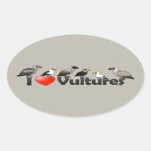 Sticker Ovale I Love Vultures (Afrique)