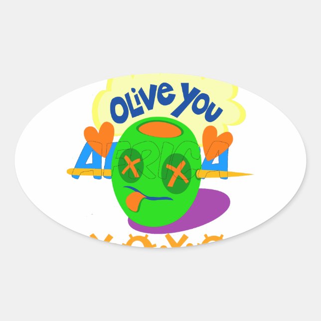 Sticker Ovale I Love You XOXO beau texte graphique extraordinair (Devant)