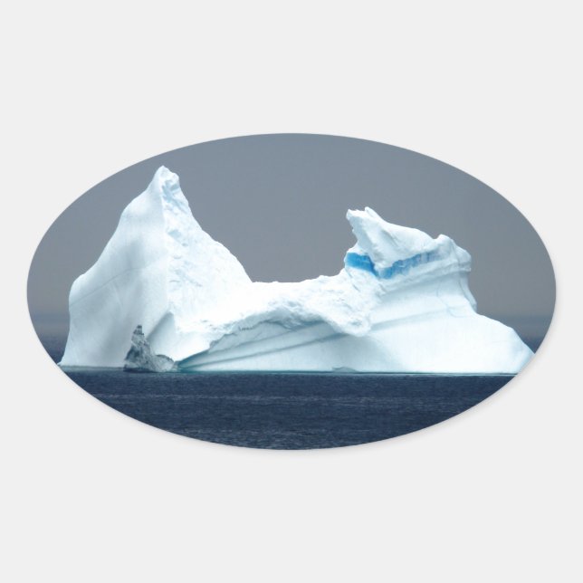 Sticker Ovale Icebergs à Terre-Neuve (Devant)
