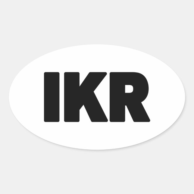 Sticker Ovale IKR | Écart de texte (Devant)