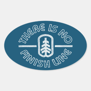 Sticker Ovale Il N'Y A Pas De Ligne De Fin