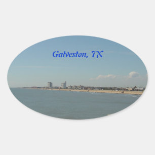 Sticker Ovale Île de Galveston, le Texas