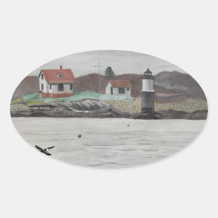 Sticker Ovale Île Ram Maine