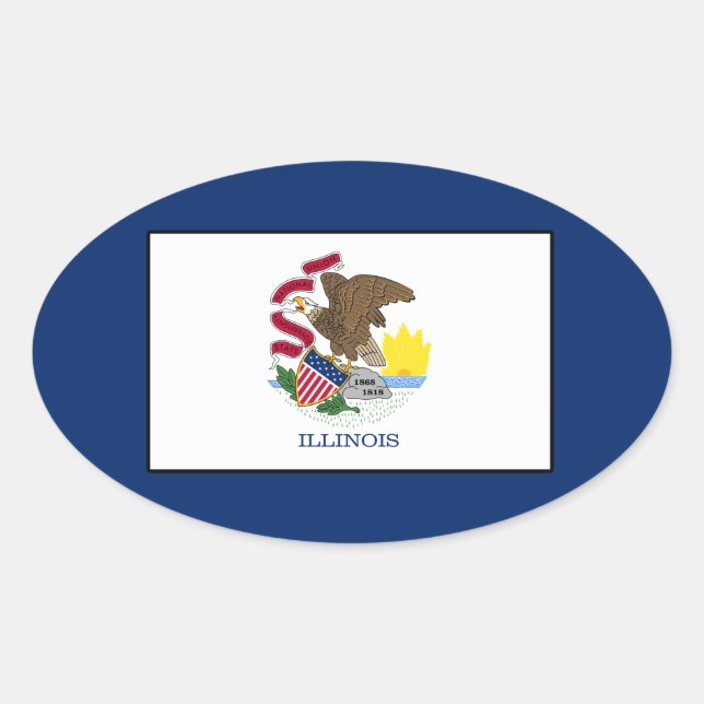 Sticker Ovale Illinois (Devant)