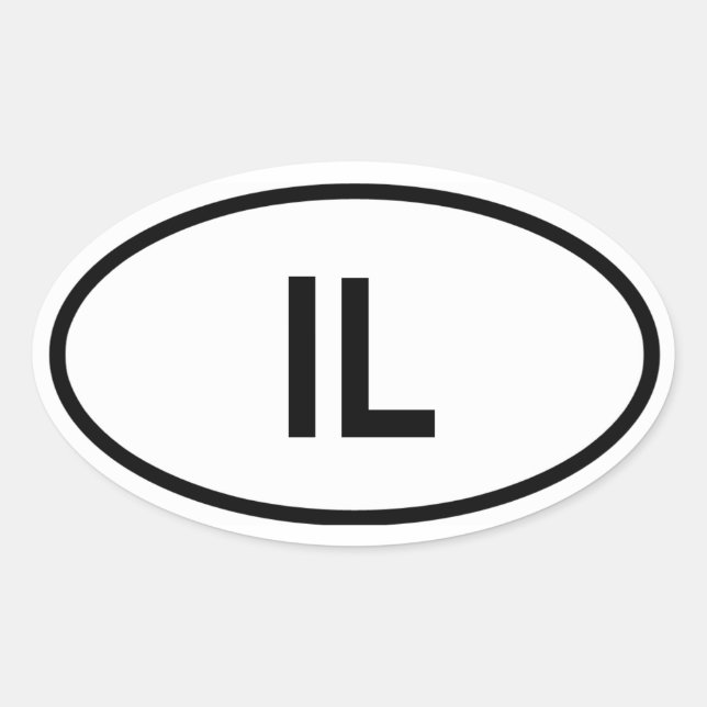 Sticker Ovale Illinois, "IL" (Devant)