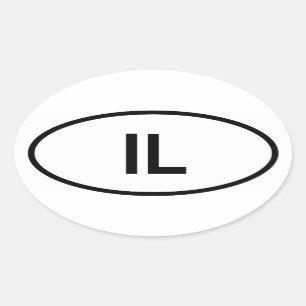 Sticker Ovale Illinois, "IL"