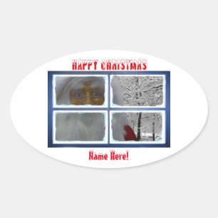 Sticker Ovale Image de Noël pour Oval-Stickers-Glossy