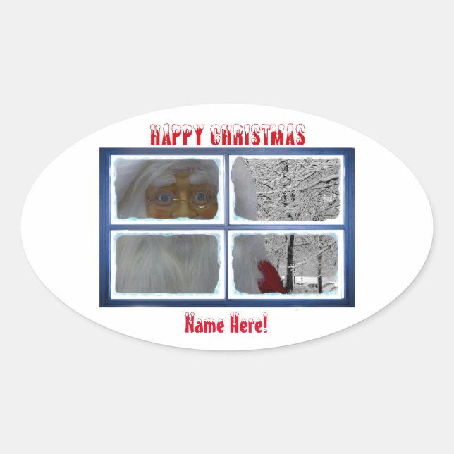 Sticker Ovale Image de Noël pour Oval-Stickers-Glossy (Devant)