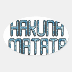 Sticker Ovale Impression d'art 3D Hakuna Matata