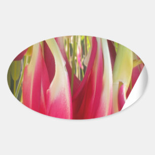 Sticker Ovale Impression d'art au cœur floral