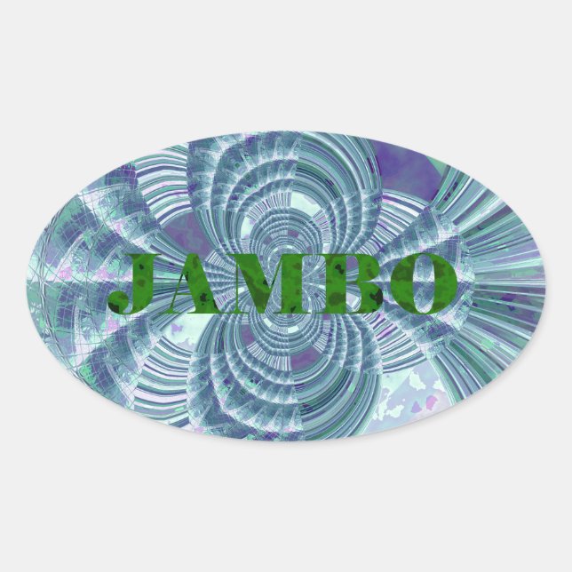 Sticker Ovale Impression d'art Aurora Matata (Devant)