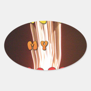 Sticker Ovale Impression d'art Fire in My Heart