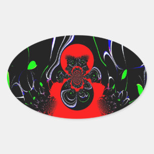 Sticker Ovale Impression d'art fluide Kaleidoscope