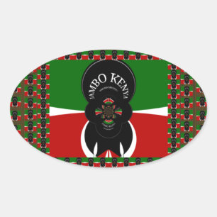 Sticker Ovale Impression d'art Jambo Kenya