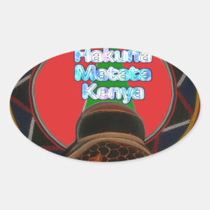Sticker Ovale Imprimer Hakuna Matata Kenya Art