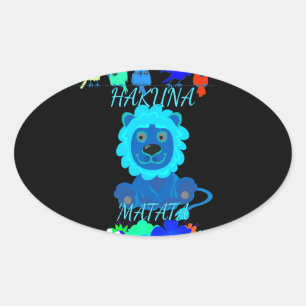 Sticker Ovale Imprimer Hakuna Matata Lion