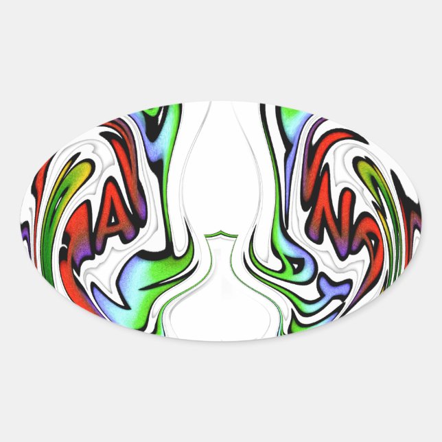 Sticker Ovale Imprimer Hakuna Matata Whirl Art Extraordinaire (Devant)