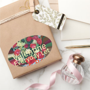 Sticker Ovale Imprimer Saint-Valentin