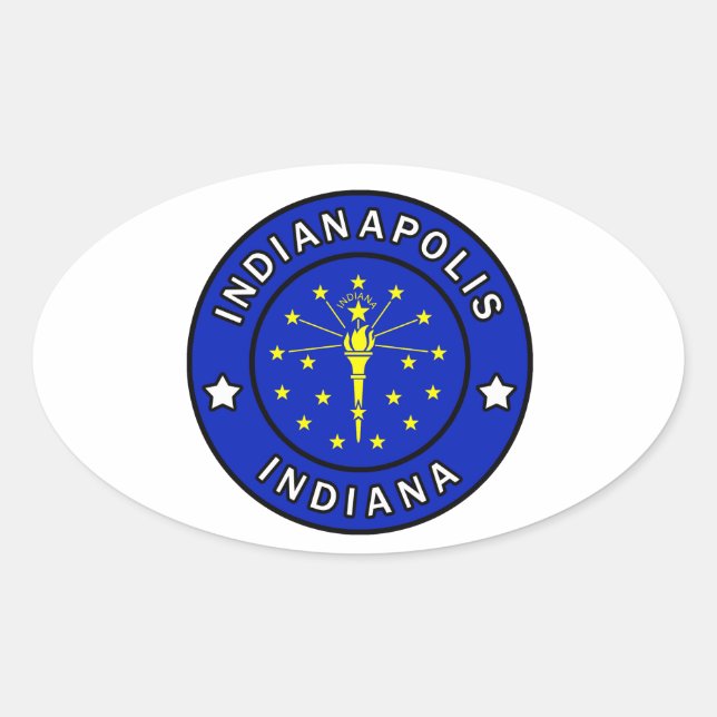 Sticker Ovale Indianapolis Indiana (Devant)