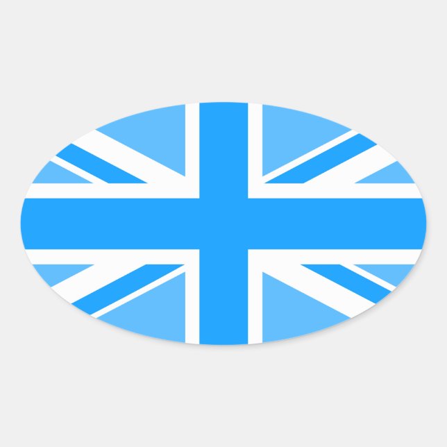 Sticker Ovale Indicateur Union Jack couleur modifiable (Devant)