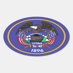 Sticker Ovale Indicateur Utah