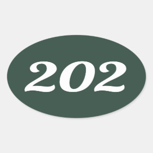 Sticker Ovale Indicatif régional 202 (Washington DC)