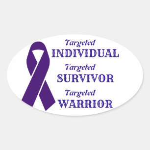 Sticker Ovale Individus Ciblées Sensibilisation Survivant Guerri