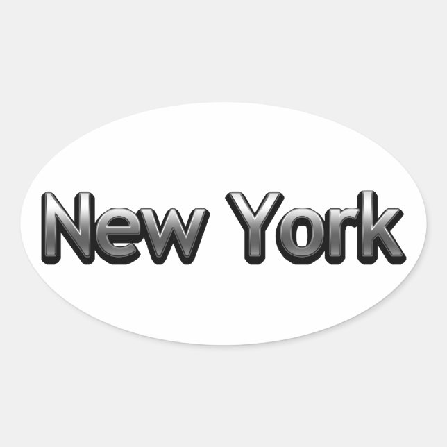 Sticker Ovale Industriel New York - Sur Blanc (Devant)