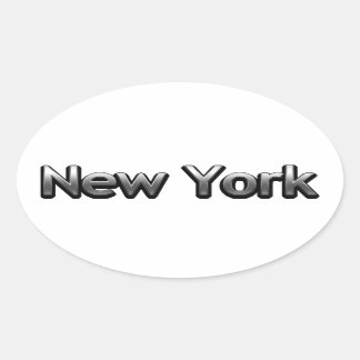 Sticker Ovale Industriel New York - Sur Blanc