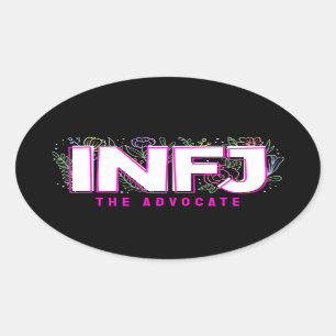 Sticker Ovale INFJ Introvert MBTI Personnalité Type Floral
